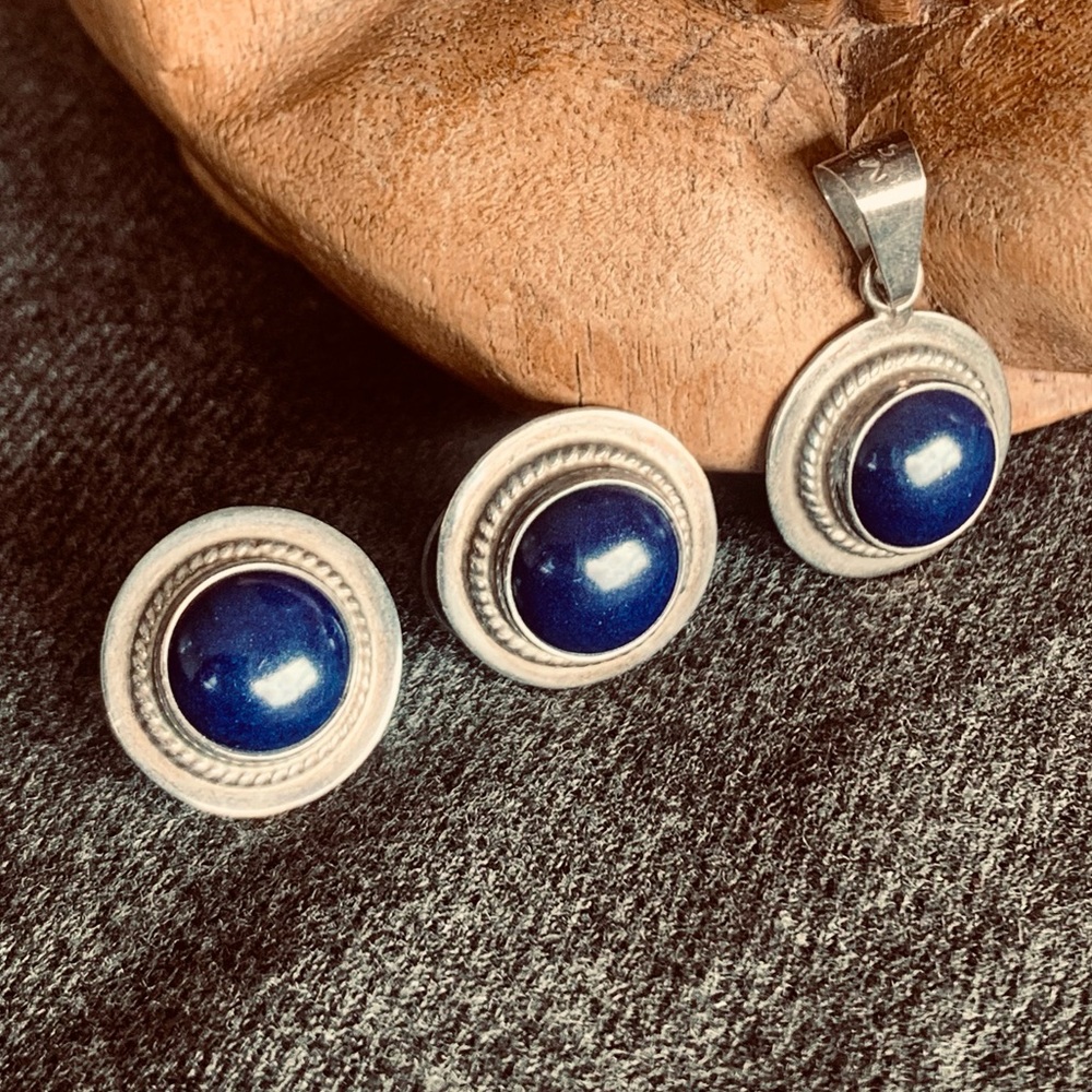Mexico Sterling Silver Pendant and Earrings